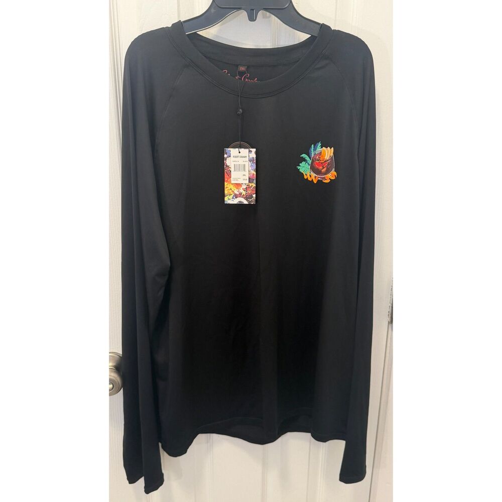 Robert Graham Rashguard Men's Long Sleeves Black NWT 2XL